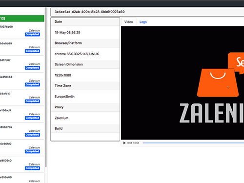 a screenshot of Zalenium in action